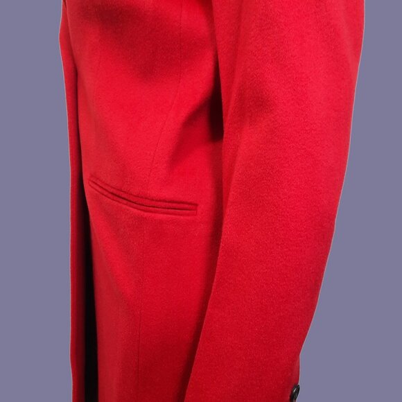 Joseph Red Wool Long Coat single Breasted Size EUR 40 US 8 Knee Length France - Picture 6 of 15